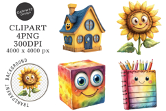 Grunge Back to School Png Clipart Product Image 1