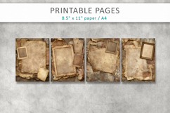 Vintage Grunge Junk Journal Paper, Scrapbook Backgrounds Product Image 2