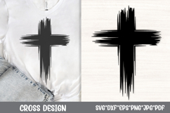 Grunge christian cross svg brush stroke faith design