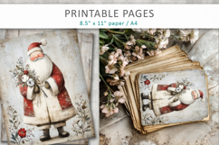 Grunge Christmas pages, vintage holiday papers Product Image 6