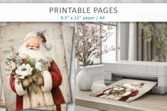 grunge christmas pages, santa printable pages Product Image 3