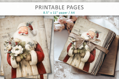 grunge christmas pages, santa printable pages Product Image 4