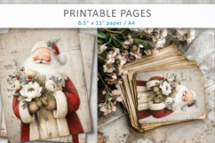 grunge christmas pages, santa printable pages Product Image 5