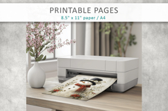 grunge christmas pages, snowman printable pages Product Image 8