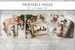 grunge christmas pages, snowman printable pages Product Image 9