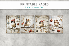 grunge Christmas, birds grunge junk journal Product Image 2
