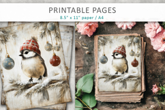 grunge Christmas, birds grunge junk journal Product Image 3