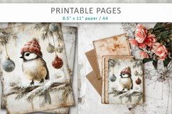 grunge Christmas, birds grunge junk journal Product Image 7