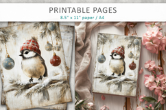 grunge Christmas, birds grunge junk journal Product Image 8