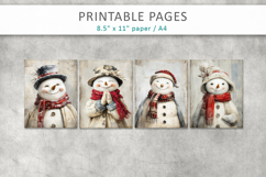 grunge Christmas junk journal, snowman pages Product Image 2