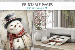 grunge Christmas junk journal, snowman pages Product Image 4