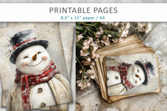 grunge Christmas junk journal, snowman pages Product Image 6