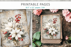 Grunge Christmas pages, holiday junk journal Product Image 3