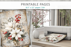 Grunge Christmas pages, holiday junk journal Product Image 4