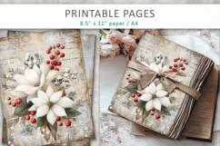 Grunge Christmas pages, holiday junk journal Product Image 5