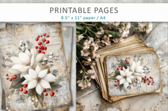 Grunge Christmas pages, holiday junk journal Product Image 6
