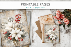 Grunge Christmas pages, holiday junk journal Product Image 7