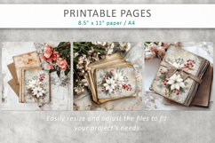 Grunge Christmas pages, holiday junk journal Product Image 9