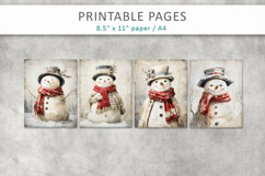 Christmas junk journal, snowman grunge pages Product Image 2