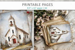 Grunge Christmas pages, vintage Christmas papers Product Image 5