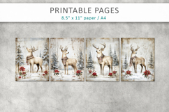 Christmas junk journal,Christms reindeer printable Product Image 2