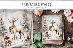 Christmas junk journal,Christms reindeer printable Product Image 3
