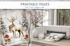 Christmas junk journal,Christms reindeer printable Product Image 4