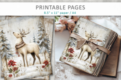 Christmas junk journal,Christms reindeer printable Product Image 5