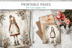 Grunge Christmas pages, vintage junk journal Product Image 7