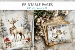 Christmas junk journal,Christms reindeer printable Product Image 6