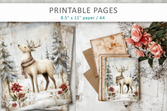Christmas junk journal,Christms reindeer printable Product Image 7