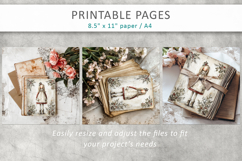 Grunge Christmas pages, vintage junk journal Product Image 8