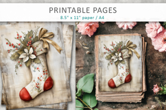 Grunge Christmas pages, vintage holiday printable Product Image 3