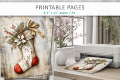 Grunge Christmas pages, vintage holiday printable Product Image 4