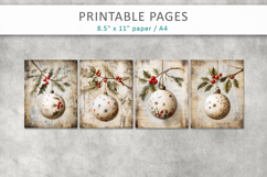 Grunge Christmas pages, Christmas ornaments pages Product Image 2