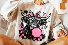Highland Cow Valentine's Day PNG, Be Mine, Xoxo Png, Love Product Image 1