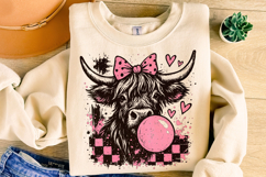 Highland Cow Valentine's Day PNG, Be Mine, Xoxo Png, Love Product Image 3