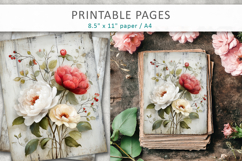 grunge floral pages, vintage scrapbook Product Image 3