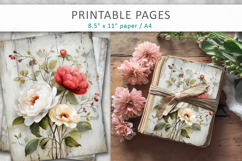 grunge floral pages, vintage scrapbook Product Image 4