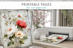 grunge floral pages, vintage scrapbook Product Image 5