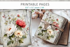 grunge floral pages, vintage scrapbook Product Image 6
