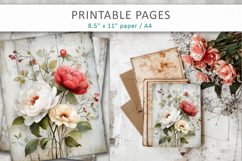 grunge floral pages, vintage scrapbook Product Image 8