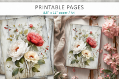 grunge floral pages, vintage scrapbook Product Image 1