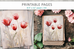 grunge floral junk journal, floral paper Product Image 1