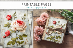 floral junk journal, grunge paper Product Image 1