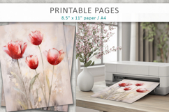 grunge floral junk journal, floral paper Product Image 3