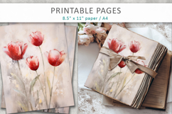 grunge floral junk journal, floral paper Product Image 8