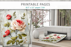 floral junk journal, grunge paper Product Image 8