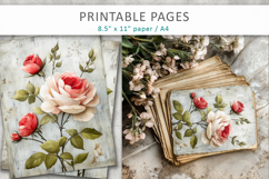 floral junk journal, grunge paper Product Image 5