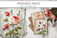 floral junk journal, grunge paper Product Image 6